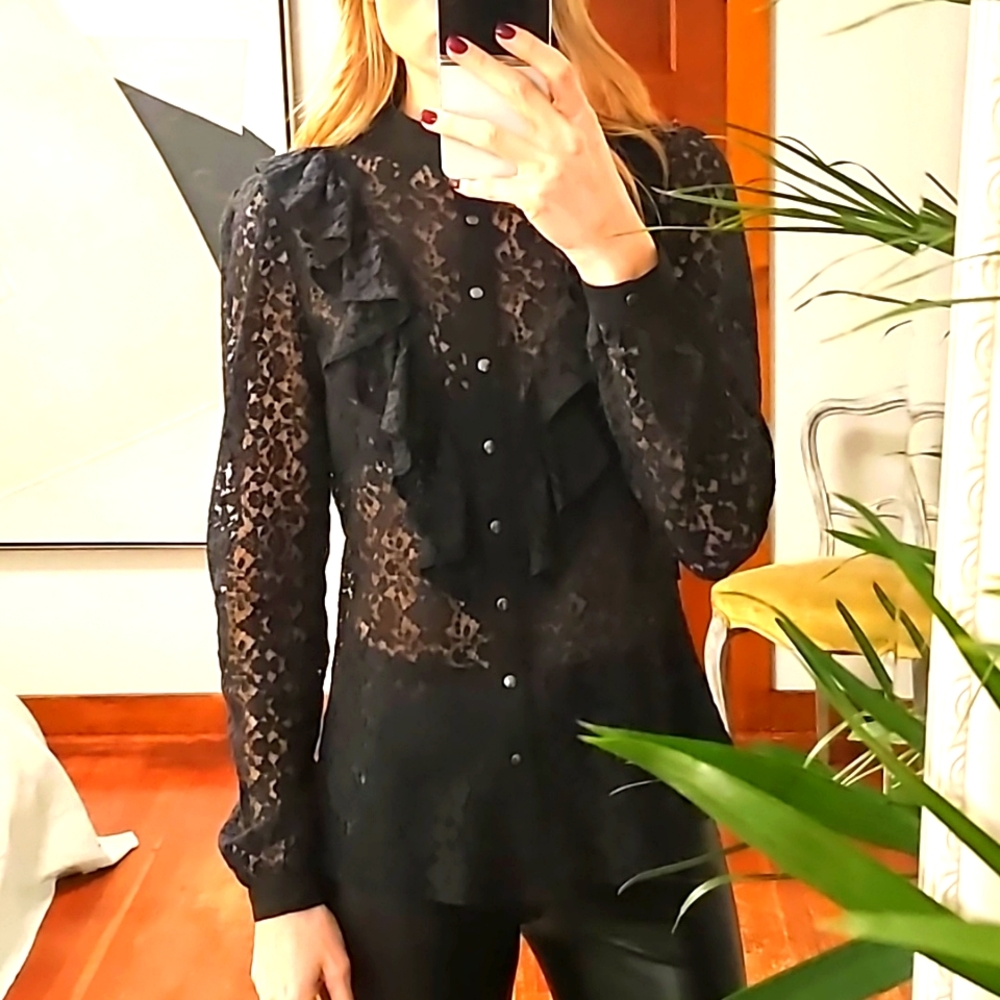 Couture Black Lace Top | XS